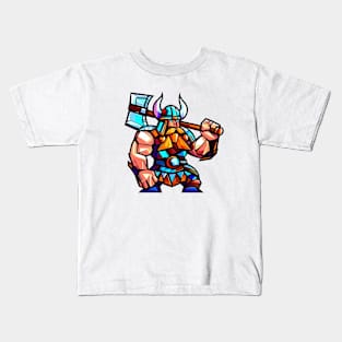 Stained Glass Viking. Kids T-Shirt